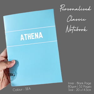 Personalised Notebook - CLASSIC - MANY COLOURS