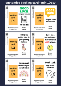 Lucky Charm Keychain - Customise Backing min 10qty