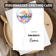 Load image into Gallery viewer, Personalised Card (congratulations) design8