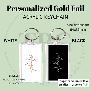 Personalised GOLD FOIL Acrylic Keychain