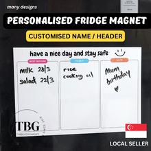 Load image into Gallery viewer, Personalised/Customised Fridge Magnet Planner Note White Board Magnetic