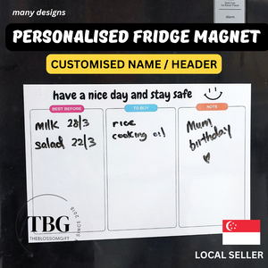 Personalised/Customised Fridge Magnet Planner Note White Board Magnetic