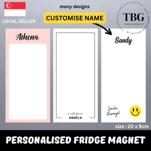 Personalised/Customised 20X9CM Fridge White Board Magnetic - D1