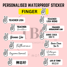 Load image into Gallery viewer, Personalised Waterproof Sticker (FINGER) 1 set 3 size
