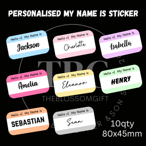 Personalised My Name Is ... Large Sticker