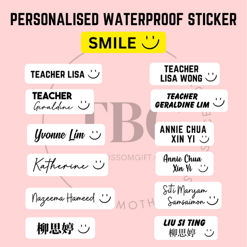 Personalised Waterproof Sticker (SMILE) 1 set 3 size
