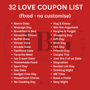 Personalised SCRATCH OFF card + 32 Love Coupon