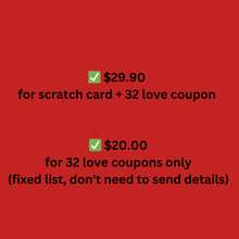 Load image into Gallery viewer, Personalised SCRATCH OFF card + 32 Love Coupon