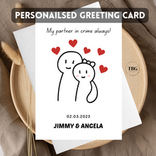 Load image into Gallery viewer, Personalised Card (couple/wedding) design 18