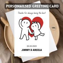Load image into Gallery viewer, Personalised Card (couple/wedding) design 19