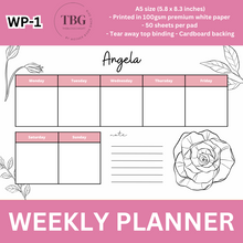 Load image into Gallery viewer, Personalised Weekly Planner