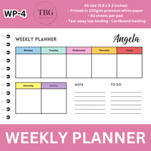 Load image into Gallery viewer, Personalised Weekly Planner