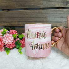 Load image into Gallery viewer, Pink Marble Mug with Gold - The Blossom Gift