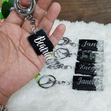 Load image into Gallery viewer, Black w Gold Flakes Key Chain - The Blossom Gift