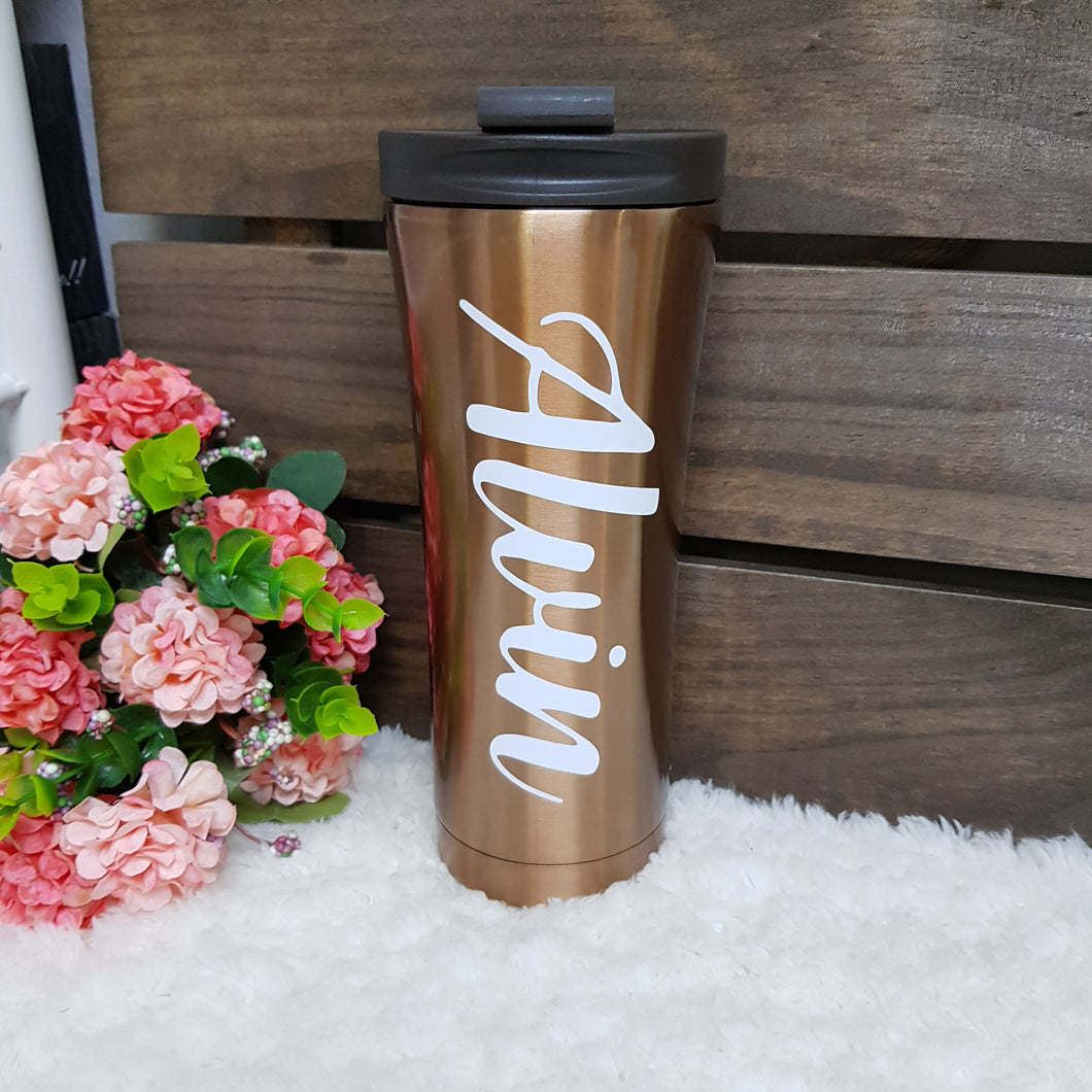 Double Wall Stainless Steel Tumbler - Gold - The Blossom Gift