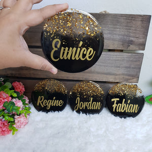Black w Gold Flakes Coaster - The Blossom Gift