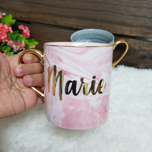 Load image into Gallery viewer, Pink Marble Mug with Gold - The Blossom Gift