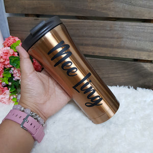 Double Wall Stainless Steel Tumbler - Gold - The Blossom Gift