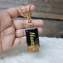 Load image into Gallery viewer, Black w Gold Flakes Key Chain - The Blossom Gift