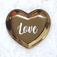 Load image into Gallery viewer, Personalised Heart Shape Gold / Rose Gold Trinket Tray - The Blossom Gift