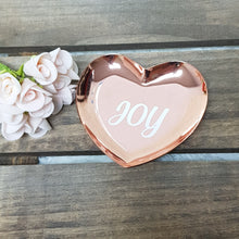 Load image into Gallery viewer, Personalised Heart Shape Gold / Rose Gold Trinket Tray - The Blossom Gift