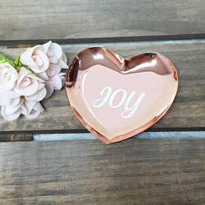 Personalised Heart Shape Gold / Rose Gold Trinket Tray - The Blossom Gift