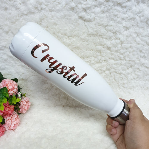 'Bowling Pin' Vacuum Flask Water Bottle - WHITE - The Blossom Gift