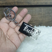 Load image into Gallery viewer, Black w Silver Flakes Key Chain - The Blossom Gift