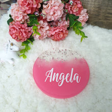 Load image into Gallery viewer, Pink w Silver Flakes Coaster - The Blossom Gift