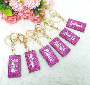 Glitter Personalised Key Chain (9colours)