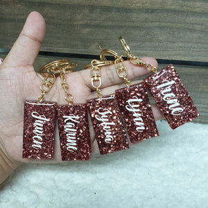 Glitter Personalised Key Chain (9colours)