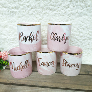 [SALES] Pink Marble Multi Use Pen Holder / Make up brush holder
