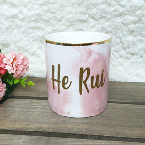 [SALES] Pink Marble Multi Use Pen Holder / Make up brush holder