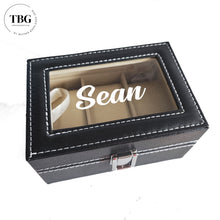 Load image into Gallery viewer, Personalised 3Slot Watch Organiser - Black