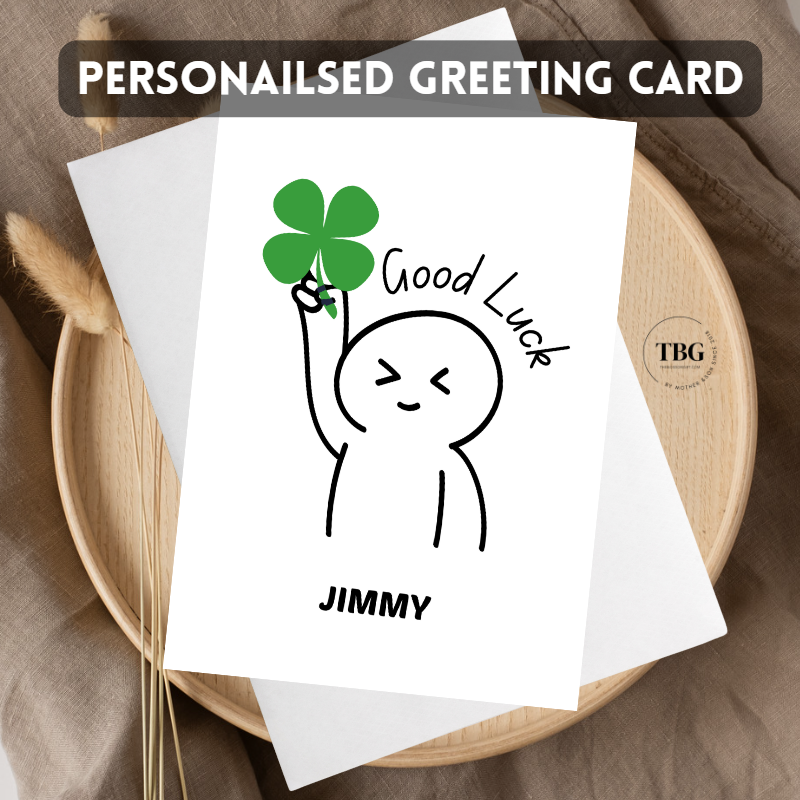 Personalised Card (Good Luck) design 1