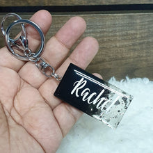 Load image into Gallery viewer, Black w Gold Flakes Key Chain - The Blossom Gift
