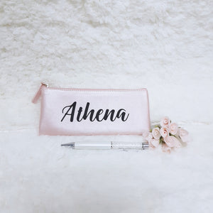 Personalised Pen Pouch / Case - Pink - The Blossom Gift