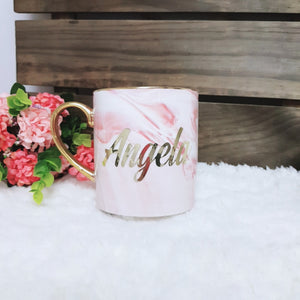 Pink Marble Mug with Gold - The Blossom Gift