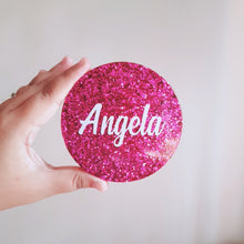 Load image into Gallery viewer, Purple Glitter Personalised Coaster - The Blossom Gift