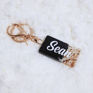Black w Silver Flakes Key Chain - The Blossom Gift