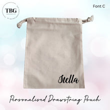 Load image into Gallery viewer, Personalised Canvas Drawstring Pouch (2colours)