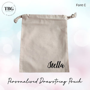 Personalised Canvas Drawstring Pouch (2colours)