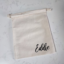 Load image into Gallery viewer, Personalised Canvas Drawstring Pouch (2colours)