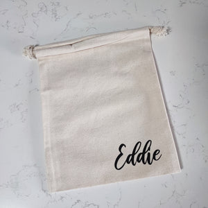 Personalised Canvas Drawstring Pouch (2colours)