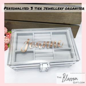 Personalised 3 tier jewellery organiser