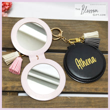 Load image into Gallery viewer, Pu Leather Mirror Keychain