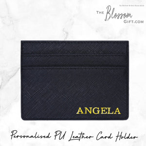 PU Leather Card Holder - Hot Foil Stamping (3 colours) max 7 letters