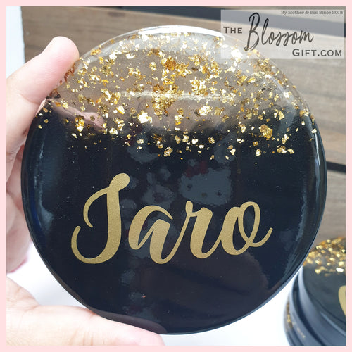 Black w Gold Flakes Coaster