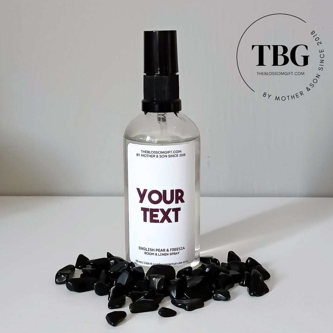 Personalised Crystal Room & Linen Spray (Black Obsidian)