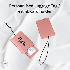 Personalised PU Luggage Tag / ezlink card holder (6colours)